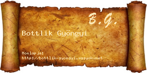 Bottlik Gyöngyi névjegykártya